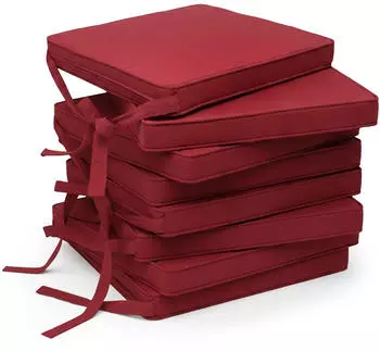 Beautissu 8er Set Loft SK Stuhlkissen 45x40cm mit B&auml;ndern Rutschfest Rot