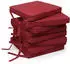Beautissu 8er Set Loft SK Stuhlkissen 45x40cm mit Bändern Rutschfest Rot