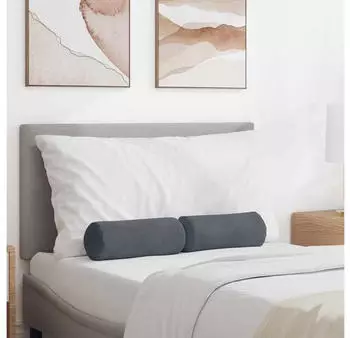 vidaXL Bolsterkissen 2er-Set Dunkelgrau &Oslash;15x40cm Cordstoff (42014286)