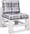 vidaXL Palettenkissen 2-tlg. Karomuster Grau (360681)