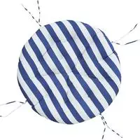 vidaXL Kissen Rund Blau & Wei&szlig; Gestreift &Oslash; 100x11 cm Oxford-Gewebe