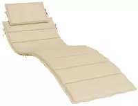 vidaXL Sonnenliegen-Auflage Beige 186x58x4 cm Oxford-Gewebe