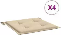 vidaXL Gartenstuhl-Kissen 4 Stk. Beige 40x40x4 cm Oxford-Gewebe