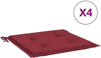vidaXL Gartenstuhl-Kissen 4 Stk. Weinrot 40x40x3cm Oxford-Gewebe (314021)