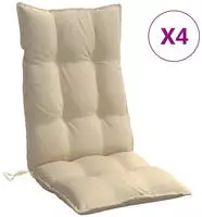 vidaXL Hochlehner-Auflagen 4 Stk. Beige Oxford-Gewebe