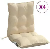 vidaXL Niedriglehner-Auflagen 4 Stk. Beige Oxford-Gewebe