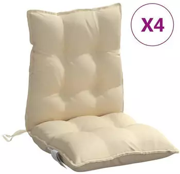 vidaXL Niedriglehner-Auflagen 4 Stk. Beige Oxford-Gewebe (377681)