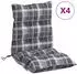 vidaXL Niedriglehner-Auflagen 4 Stk. Grau Karomuster Oxford-Gewebe (377714)