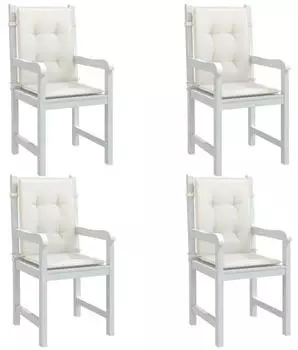 vidaXL Niedriglehner-Auflagen 4 Stk. Melange Creme 100x50x4cm Stoff (4002452)