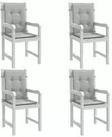 vidaXL Niedriglehner-Auflagen 4 Stk. Melange Hellgrau 100x50x4cm Stoff