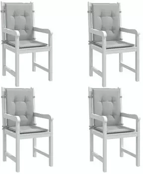 vidaXL Niedriglehner-Auflagen 4 Stk. Melange Hellgrau 100x50x4cm Stoff (4002446)