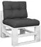 vidaXL Palettenkissen 2-tlg. Schwarz Stoff (360674)