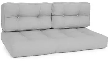 Beautissu ECO Style Palettenkissen Sitz 120x80x15cm Hellgrau + R&uuml;cken 2tlg