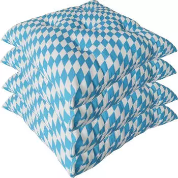 NYVI Stuhlkissen f&uuml;r Gartenst&uuml;hle 38x38cm 4er Set Bayrischblau