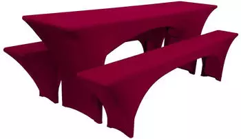 Beautissu Victoria Biertischhusse 70cm Stretch Bordeaux 3tlg