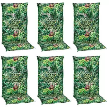 beo Sitzauflage Hochlehner Tegernsee 6er-Set mit Kaktuslandschaft-Design