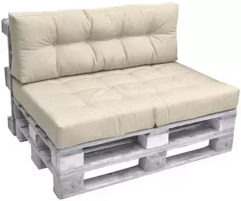 Beautissu ECO Elements Palettenkissen Sitz + R&uuml;cken Natur 1tlg