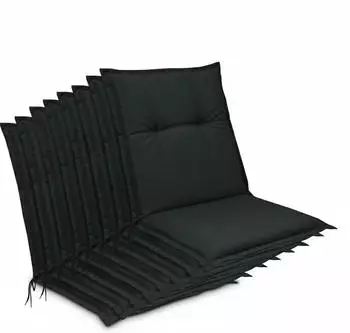 Beautissu 8er Set Niedriglehner Auflagen Base NL 100x50cm Graphit