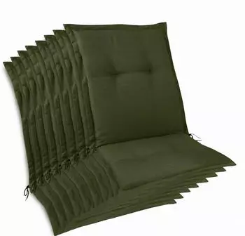 Beautissu 8er Set Premium Auflage Niedriglehner 105x50x7cm Dunkelgrün