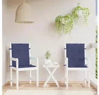 vidaXL Niedriglehner-Auflagen 2 Stk. Marineblau Stoff