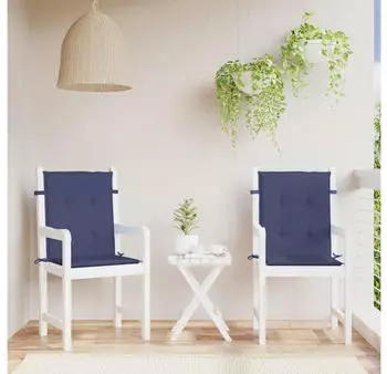 vidaXL Niedriglehner-Auflagen 2 Stk. Marineblau Stoff (378680)