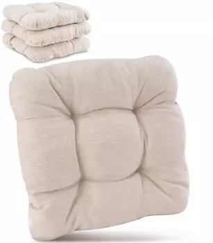 Beautissu HighLux SK Stuhlkissen 40x40x8cm Natur 4tlg