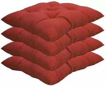NYVI Stuhlkissen für Gartenstühle 38x38cm 4er Set Rot
