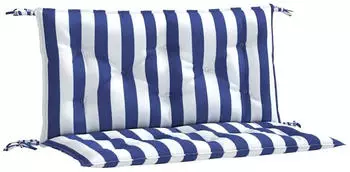 vidaXL Gartenbank-Auflagen 2 Stk. Blau&Wei&szlig; Gestreift 100x50x7cm Stoff (361671)