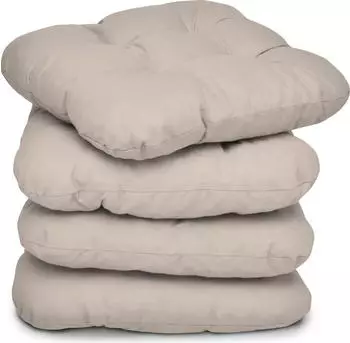 Beautissu Lisa Stuhlkissen 40x40x8cm Taupe 4tlg