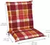 Beautissu 2er Set Sunny RO Niedriglehner Auflagen 100x50cm in Rot Kariert
