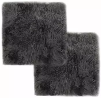 vidaXL Sitzkissen 2er-Set Echter Schafspelz Hellgrau 40x40cm (284716)