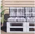 vidaXL Palettenkissen Grau Karomuster 60x40x12cm Stoff (360571)