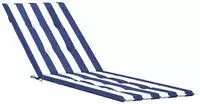 vidaXL Liegestuhl-Auflage Blau&Wei&szlig; Gestreift Oxford-Gewebe