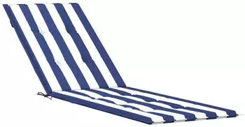 vidaXL Liegestuhl-Auflage Blau/Wei&szlig; Gestreift Oxford-Gewebe (361377)