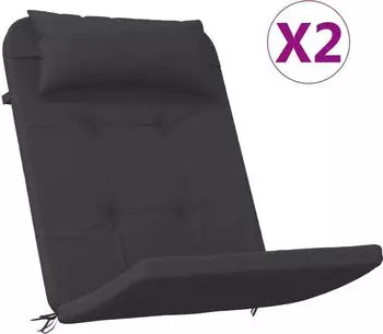 vidaXL Adirondack-Auflagen 2 Stk. Schwarz Oxford-Gewebe (361837)