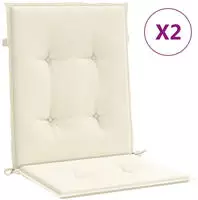 vidaXL Gartenstuhlauflagen f&uuml;r Niedriglehner 2 Stk. Creme 100x50x3 cm