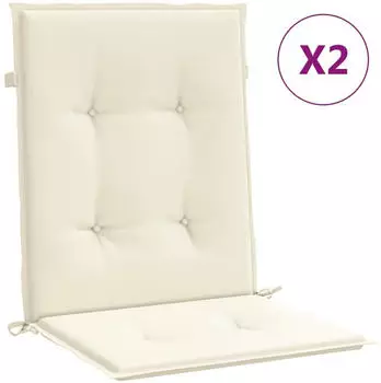 vidaXL Gartenstuhlauflagen f&uuml;r Niedriglehner 2 Stk. Creme 100x50x3cm (47552)