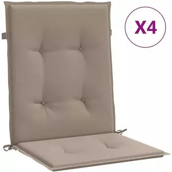 vidaXL Gartenstuhlauflagen f&uuml;r Niedriglehner 4 Stk. Taupe 100x50x3cm (47563)
