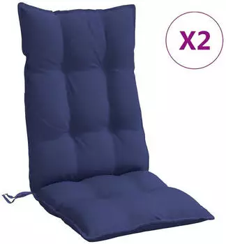 vidaXL Hochlehner-Auflagen 2 Stk. Marineblau Oxford-Gewebe (377668)