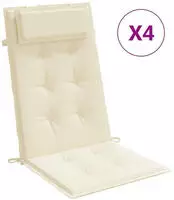 vidaXL Hochlehner-Auflagen 4 Stk. Creme Oxford-Gewebe