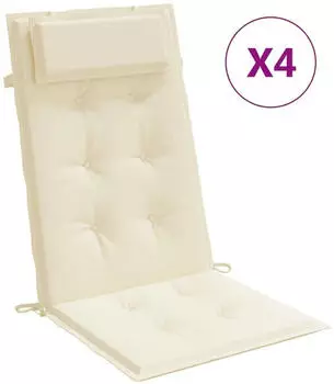 vidaXL Hochlehner-Auflagen 4 Stk. Creme Oxford-Gewebe (361881)
