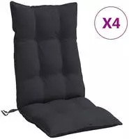 vidaXL Hochlehner-Auflagen 4 Stk. Schwarz Oxford-Gewebe
