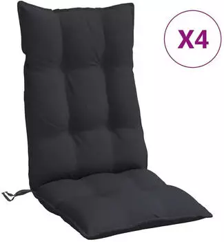 vidaXL Hochlehner-Auflagen 4 Stk. Schwarz Oxford-Gewebe (377624)