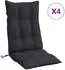 vidaXL Hochlehner-Auflagen 4 Stk. Schwarz Oxford-Gewebe (377624)