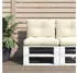 vidaXL Palettenkissen 2-tlg. Creme Stoff (360836)