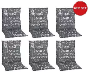 beo Sitzauflage Niedriglehner Bellona 6er-Set grau