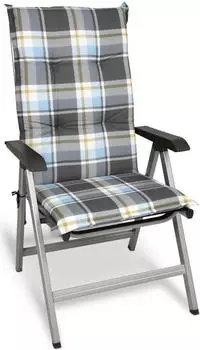 Beautissu Sunny BK Hochlehner 120x50x6cm Blau Kariert