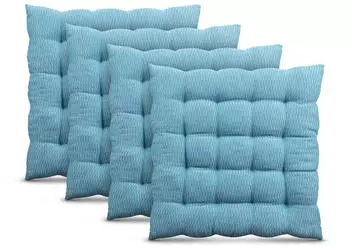 Bestlivings Stuhlkissen Lissabon 40x40cm T&uuml;rkis 4er Pack