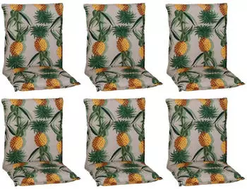 beo Sitzauflage Niedriglehner Treffelstein 6er-Set Ananas-Motiv