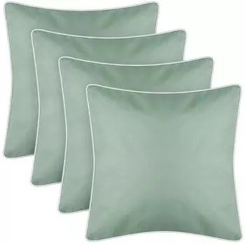 Bestlivings Outdoor Kissen mit Wei&szlig;er Paspel Mintgr&uuml;n 4er Pack